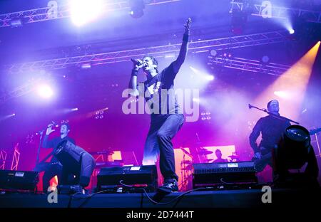 Pendel beim Leeds Festival im Bramham Park in West Yorkshire. Stockfoto