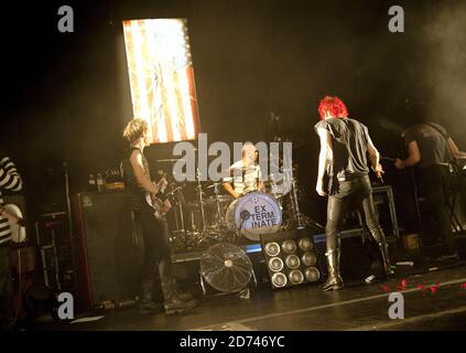 My Chemical Romance treten im Hammersmith Apollo in West London auf. Stockfoto