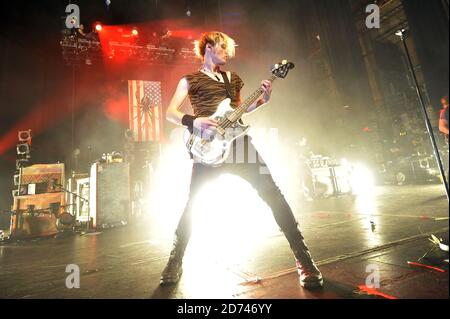 My Chemical Romance treten im Hammersmith Apollo in West London auf. Stockfoto