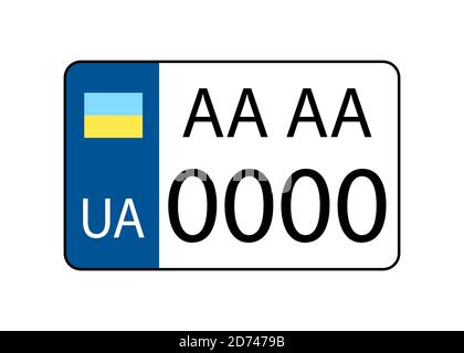 Nummernschild. Kfz-Kennzeichen. Kfz-Kennzeichen. Stock Vektor