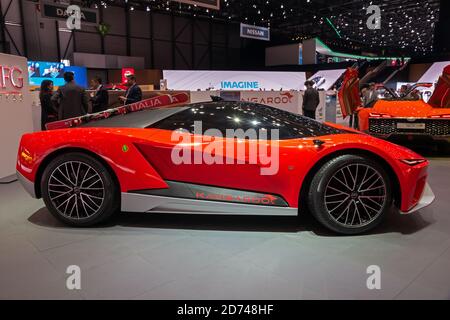 Electric GFG Style Känguru Supercar enthüllt auf dem 89. Genfer Autosalon. Genf, Schweiz - 6. März 2019. Stockfoto