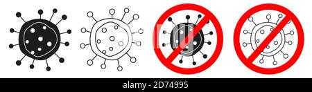 Symbol Coronavirus COVID-19. Vermeidung von Covid. Globale Pandemiewarnung. Stock Vektor