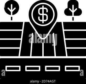 Land Plot schwarzes Glyphen-Symbol Stock Vektor