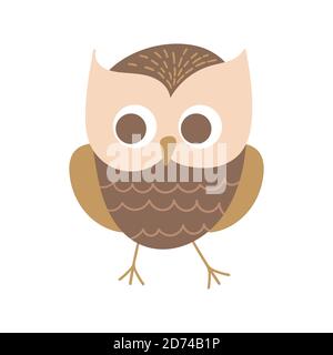 Niedliche Cartoon Eule. Lustige Waldvogel isoliert auf weißem Hintergrund. Vektorgrafik. Stock Vektor