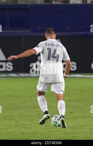 Carson, Usa. Oktober 2020. LA Galaxy vorwärts Javier Hernandez (14) während eines MLS Fußballspiel gegen die Vancouver Whitecaps, Sonntag, 18. Oktober 2020, in Carson, Kalifornien. Die Los Angeles Galaxy besiegt Vancouver Whitecaps 1-0. (Foto von IOS/Espa-Images) Quelle: European Sports Photo Agency/Alamy Live News Stockfoto