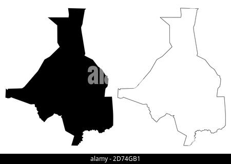 Upper Nile State (States of South Sudan, Greater Upper Nile Region) Karte Vektorgrafik, Skizze Upper Nile Karte Stock Vektor