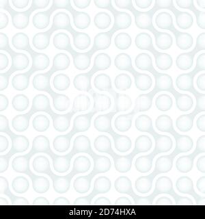 Abstrakt Licht Glossy Metaballs Pfad geometrisch Nahtloses Luxus-Muster. Weißes Glas Metaball Formen Volumen Textur Technologie Hintergrund. Futuristisch Stock Vektor