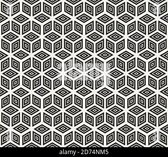 Vektor nahtloses Muster. Wiederholen von geometrischen Rhombuslinien. Abstraktes Gitter Hintergrunddesign. Stock Vektor