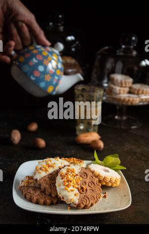 Snack in arabischen, mediterranen und östlichen Ländern mit marokkanischen Stockfoto