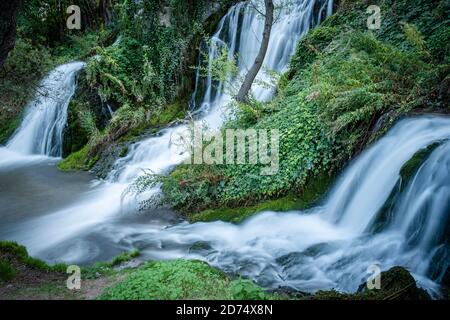 Trillo Wasserfall, La Alcarria, Guadalajara, Spanien Stockfoto