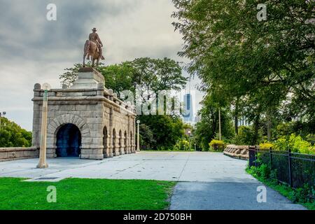 Das Denkmal für Ulysses Grant im Lincoln Park, Chicago - 1891 vom Künstler Louis T Rebisso installiert. Stockfoto