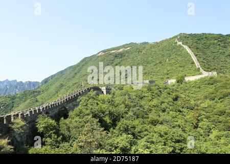 Eines der sieben Weltwunder, Mutianyu Abschnitt der großen Mauer von China Stockfoto