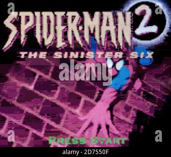 Spider-Man 2 - Nintendo Game Boy Color Videogame - Editorial Nur verwenden Stockfoto