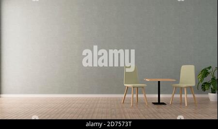 Zwei Stühle und Tisch mockup, . 3d-Illustration Stockfoto