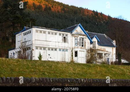 Finnartmore Nursing Home, Januar 2010 gesehen in sehr schlechtem Zustand, Schottland UK, seitdem abgerissen Stockfoto