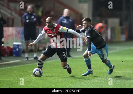 Exeter, Großbritannien. Oktober 2020. Jake Caprice von Exeter City während des EFL Sky Bet League 2 Spiels zwischen Exeter City und Crawley Town im St James' Park, Exeter, England am 20. Oktober 2020. Foto von Dave Peters. Nur redaktionelle Verwendung, Lizenz für kommerzielle Nutzung erforderlich. Keine Verwendung bei Wetten, Spielen oder Veröffentlichungen einzelner Vereine/Vereine/Spieler. Kredit: UK Sports Pics Ltd/Alamy Live Nachrichten Stockfoto