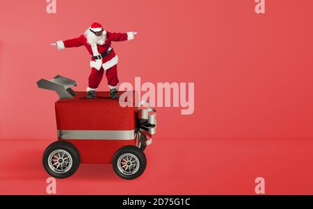 Weihnachtsgeschenk wie ein Auto. Konzept der Priorität und schnelle Lieferung Stockfoto