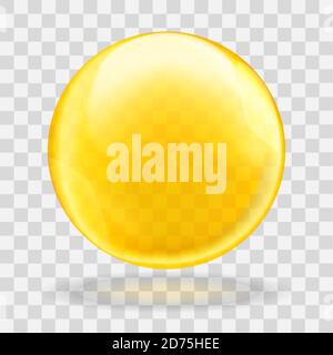 Golden Öl transluzente Blase oder runden Tropfen mit Transparenz Stock Vektor