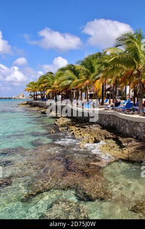 Wunderschönes Meer und tropische Küste in Cozumel, Insel Stockfoto