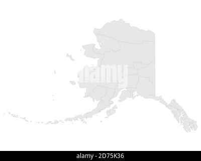 Gray Flat Election Counties Karte des Bundesstaates USA Von Alaska Stock Vektor