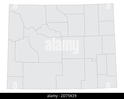 Gray Flat Election Counties Karte des Bundesstaates USA Von Colorado Stock Vektor