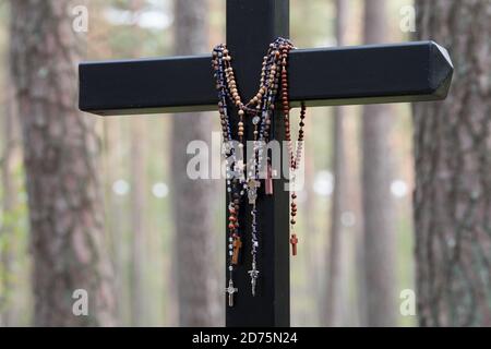 Märtyrer Selige Alicja Kotowska begraben in einem von mindestens 30 Massengräbern von 12.000 bis 14.000 polnischen Intellektuellen (nationale Aktivisten, Lehrer, Priester Stockfoto