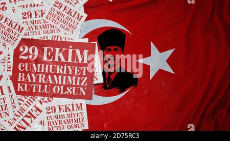 Türkische Flagge, Feier und türkische Flagge Stockfoto