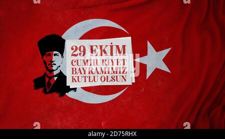 Türkische Flagge, Feier und türkische Flagge Stockfoto