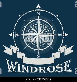 Firmenlogo mit windrose oder Kompassrose Stock Vektor