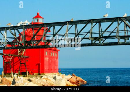 Sturgeon Bay Ship Canal North Pier Leuchtturm Stockfoto