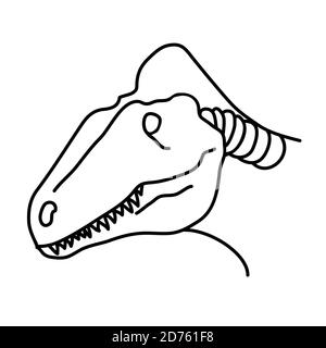 Acrocanthosaurus-Symbol. Doodle Hand gezeichnet oder Black Outline Icon Stil Stock Vektor