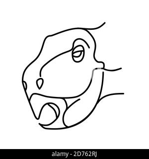 Symbol Für Psittacosaurus. Doodle Hand gezeichnet oder Black Outline Icon Stil Stock Vektor