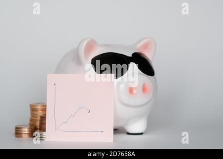 Der Zusammenbruch der Finanzmärkte und die Gefahr finanzieller Einsparungen. Stockfoto