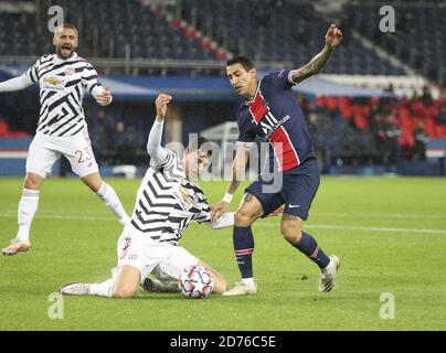 Ictor Lindelof von Manchester United, Angel Di Maria von PSG während der UEFA Champions League, Gruppenphase, Gruppe H Fußballspiel zwischen Paris Saint- Stockfoto