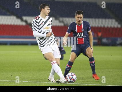 Ictor Lindelof von Manchester United, Ander Herrera von PSG während der UEFA Champions League, Gruppenphase, Gruppe H Fußballspiel zwischen Paris Saint-G Stockfoto