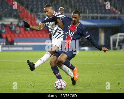 Nthony Martial von Manchester United, Abdou Diallo von PSG während der UEFA Champions League, Gruppenphase, Gruppe H Fußballspiel zwischen Paris Saint-Ge Stockfoto