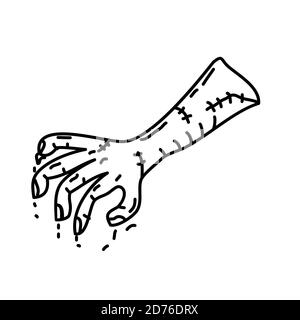 Zombie Stump Symbolvektor. Doodle Hand gezeichnet oder Black Outline Icon Stil Stock Vektor