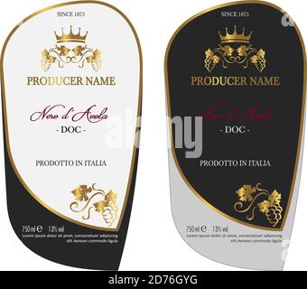 Der Vektor Wein Etikett für Flasche Wein oder Mockup mit diesem Label Stock Vektor