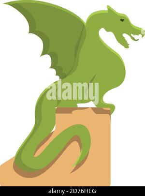 Symbol für den grünen Drachen in Slowenien. Cartoon von slowenien grünen Drachen Vektor-Symbol für Web-Design isoliert auf weißem Hintergrund Stock Vektor