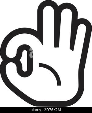 OK-Symbol flach. Sticker und Pins Sammlung im Cartoon-Stil Stock Vektor