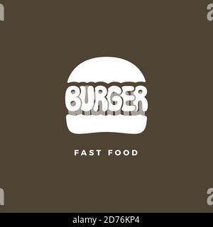 Burger Logo Emblem Vektor Beschriftung Stock Vektor