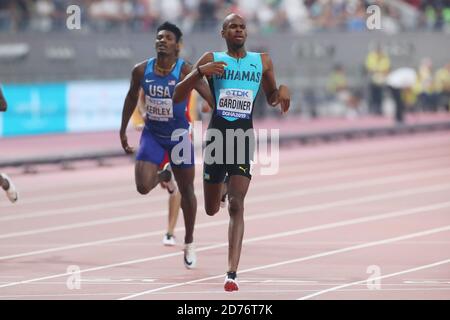 Doha, Katar. Okt. 2019. Steven Gardiner (BAH) Leichtathletik : IAAF World Championships Doha 2019 Männer 400 m Finale im Khalifa International Stadium in Doha, Katar . Kredit: YUTAKA/AFLO SPORT/Alamy Live Nachrichten Stockfoto