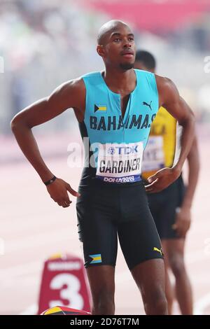 Doha, Katar. Okt. 2019. Steven Gardiner (BAH) Leichtathletik : IAAF World Championships Doha 2019 Männer 400 m Finale im Khalifa International Stadium in Doha, Katar . Kredit: YUTAKA/AFLO SPORT/Alamy Live Nachrichten Stockfoto