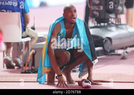 Doha, Katar. Okt. 2019. Steven Gardiner (BAH) Leichtathletik : IAAF World Championships Doha 2019 Männer 400 m Finale im Khalifa International Stadium in Doha, Katar . Kredit: YUTAKA/AFLO SPORT/Alamy Live Nachrichten Stockfoto