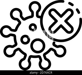 Kein Virensymbol. Umreißen Sie kein Virus-Vektor-Symbol für Web-Design isoliert auf weißem Hintergrund Stock Vektor