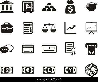Finanzen & Investment Icons Black & White Set Big Stock Vektor