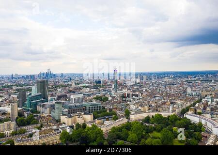 London, Vereinigtes Königreich - August 01 2019: Luftaufnahme des Londoner Stadtbildes BT Tower Building, uk england Stockfoto