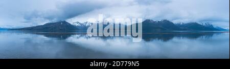 Seno de Agostini, Beagle-Kanal, Darwin Mountain Range, Alberto de Agostini Nationalpark, Tierra del Fuego Archipel, Magallanes und chilenischer Antar Stockfoto