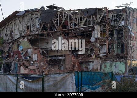 Der Abriss des Unterhaltungskomplexes und des Korston Hotels In Moskau Stockfoto