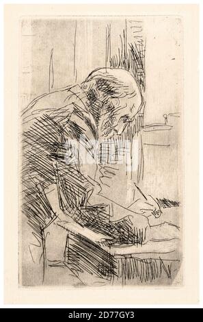 Pierre Bonnard, Portrait des Künstlers Edouard Vuillard (1868-1940), Radierung, vor 1947 Stockfoto